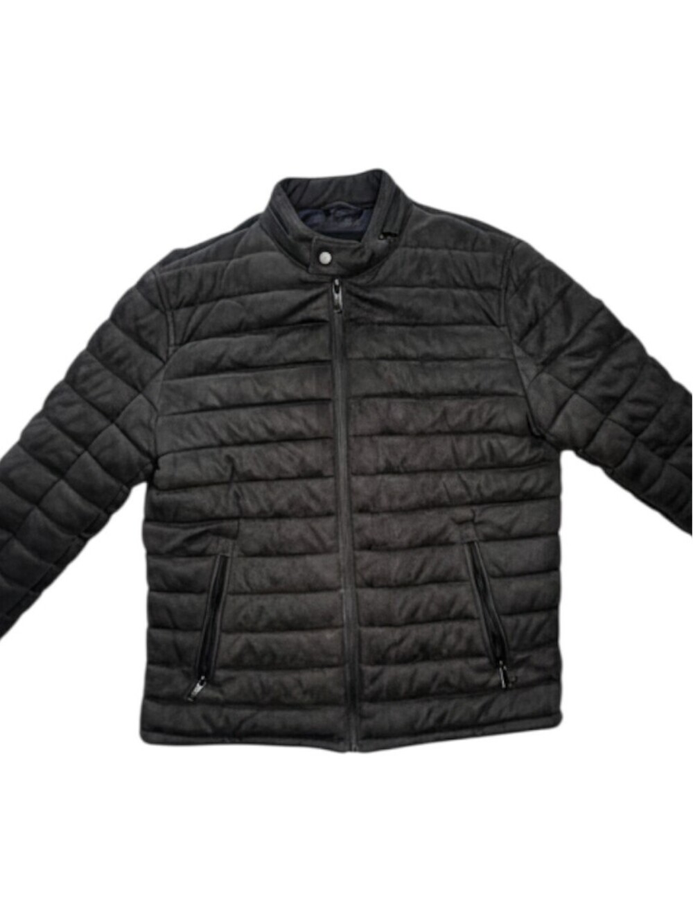 Zara Men's Black Quilted Jacket Size XL